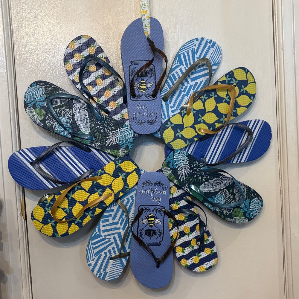 Colorful, made by hand, Flip Flop Wreath